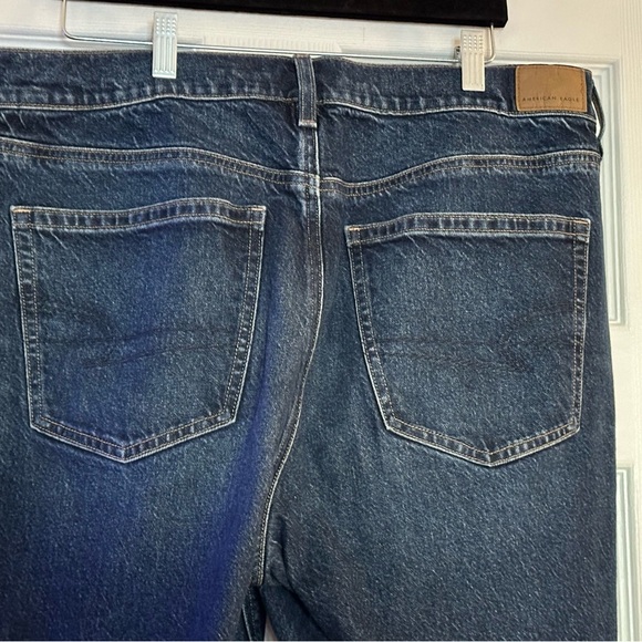 American Eagle Outfitters Dark Blue Denim super high-rise ankle straight Sz 16R - Picture 6 of 7